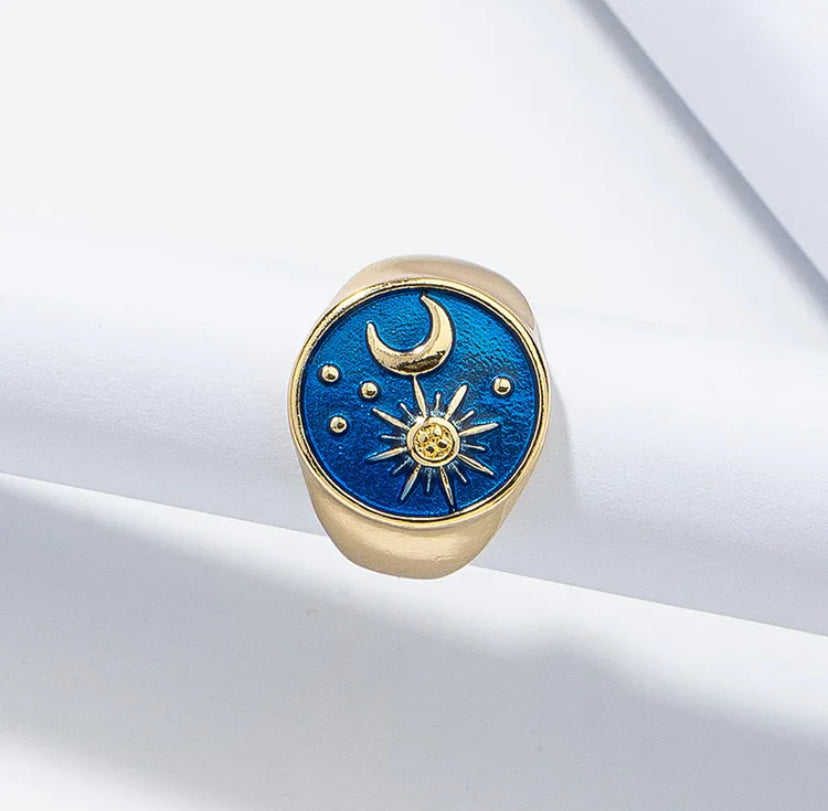 Sun and moon ring